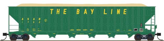 PREORDER Trainworx N 2705604 Greenville 7000-Cubic Foot Wood Chip Hopper, Atlanta & St. Antrews Bay #1769 (green, yellow)