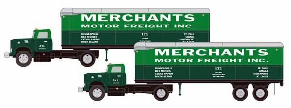 Classic Metal Works N 51203 IH R-190 Semi-Trailer Set, Merchants Motor Freight (2)