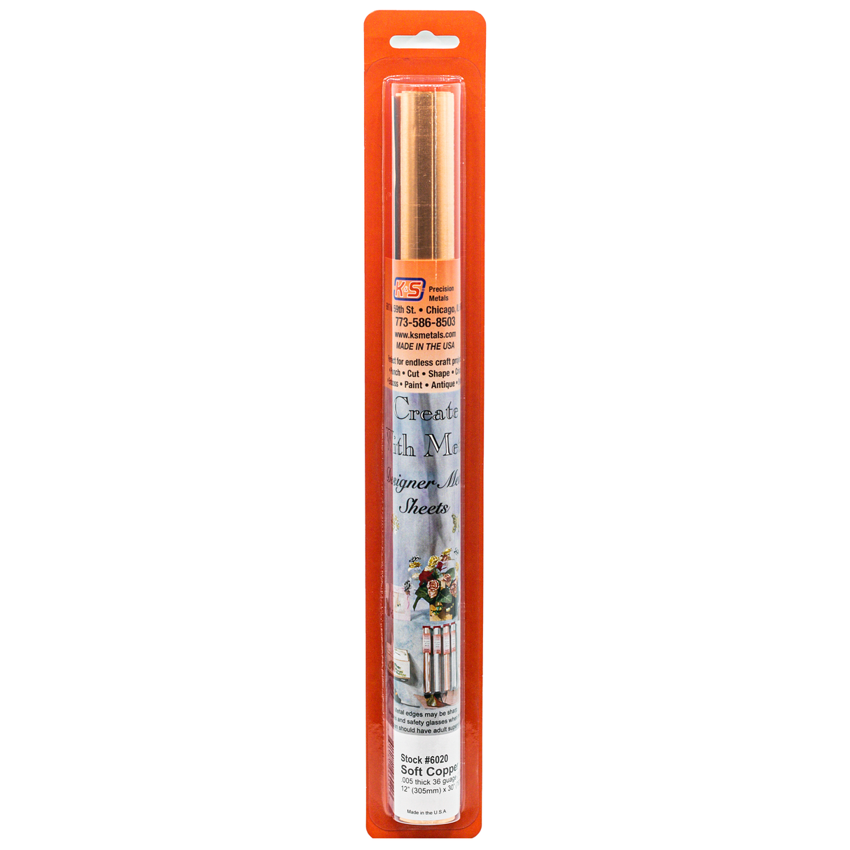K&S Engineering 6020 Copper Crafting Foil, .005"