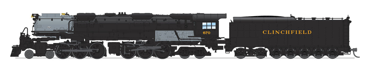 PREORDER Broadway Limited Imports N 8660 4-6-6-4 Challenger Late Version Smoke Paragon4, Clinchfield #674 (DCC Ready) | 382.49
