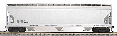 Accurail HO 2096 47' ACF 3-Bay Center Flow Covered Hopper Kit (Plastic), Data Only (gray)
