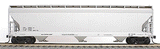 Accurail HO 2096 47' ACF 3-Bay Center Flow Covered Hopper Kit (Plastic), Data Only (gray)