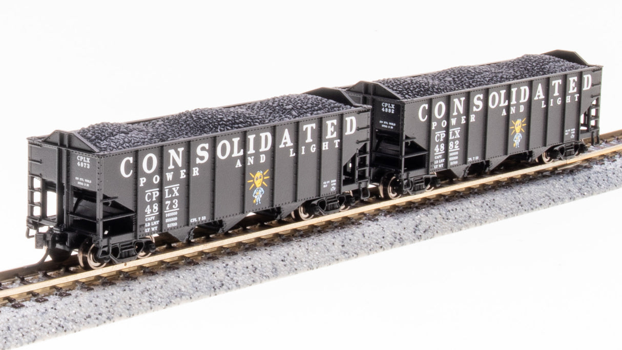 Broadway Limited Imports N 7160 3-Bay Hoppers, Consolidated Power and Light (Fantasy Paint Scheme) (2-Pack A)