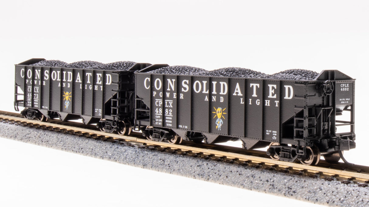 Broadway Limited Imports N 7160 3-Bay Hoppers, Consolidated Power and Light (Fantasy Paint Scheme) (2-Pack A)