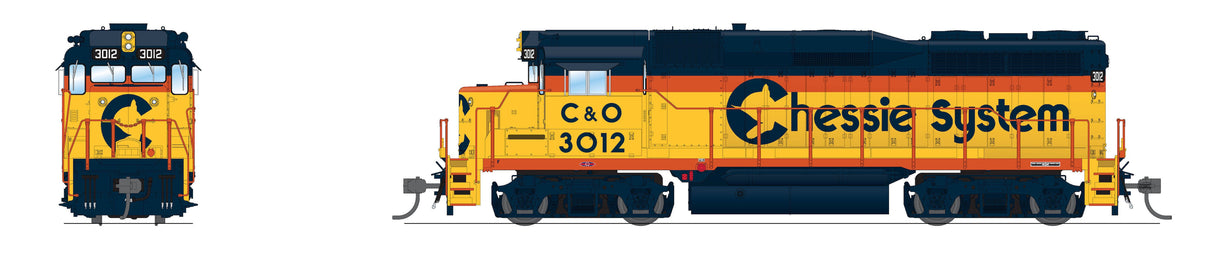 Broadway Limited Imports HO 9566 Stealth Series EMD GP30, Chessie System (C&O) #3007