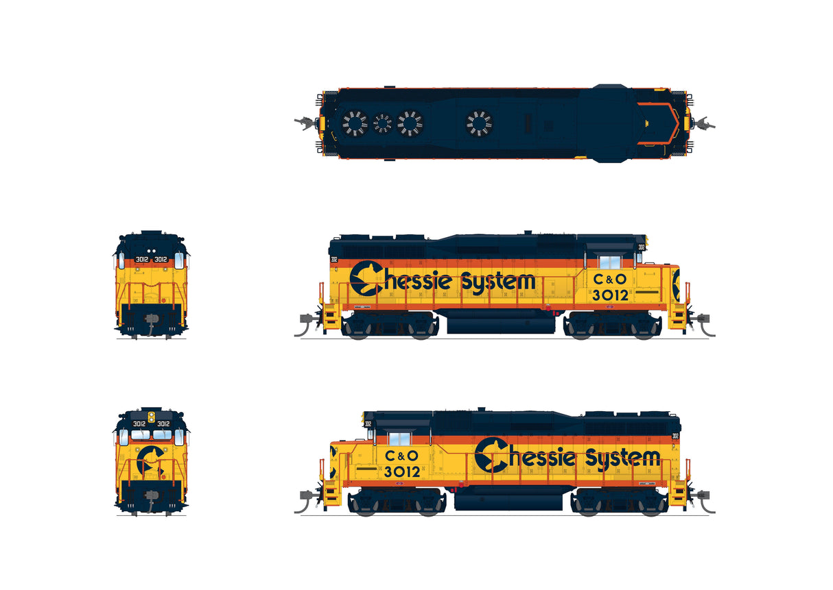 Broadway Limited Imports HO 9566 Stealth Series EMD GP30, Chessie System (C&O) #3007