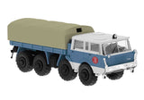 PREORDER Brekina HO 71941 1968 Tatra 813 Koloss Low-Side Truck, Assembled, Tatra Fire Department (blue, white, gray, German Lettering)