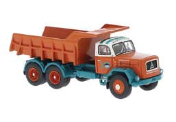 PREORDER Brekina HO 83304 Jupiter Dump Truck, Assembled, Lommerts (orange, blue, German Lettering)