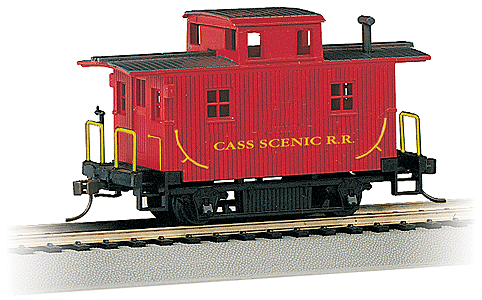 Bachmann Trains HO 18445 Wood 4-Wheel Bobber Caboose, Silver Series, Cass Scenic Railroad