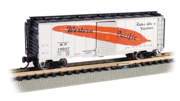Bachmann Trains N 17072 AAR 40' Steel Boxcar Silver Series(R), Western Pacific #19507
