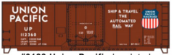 Accurail HO 3128 AAR 40' Insulated Plug-Door Boxcar Kit, Union Pacific #112360 (Boxcar Red, Ship & Travel Automated Slogan, Large Shi