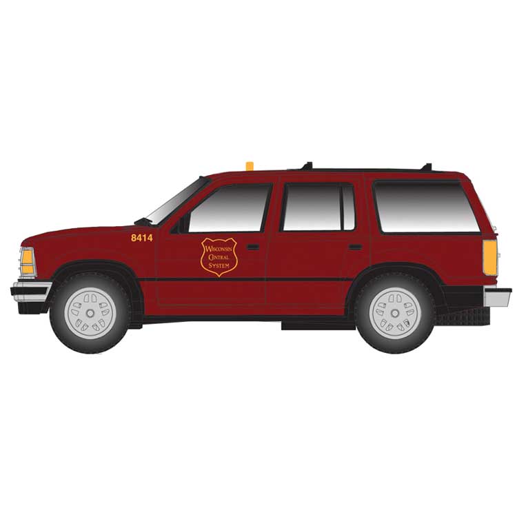 PREORDER Atlas HO 30000161 1993 Ford Explorer, Assembled, Wisconsin Central (maroon, yellow)