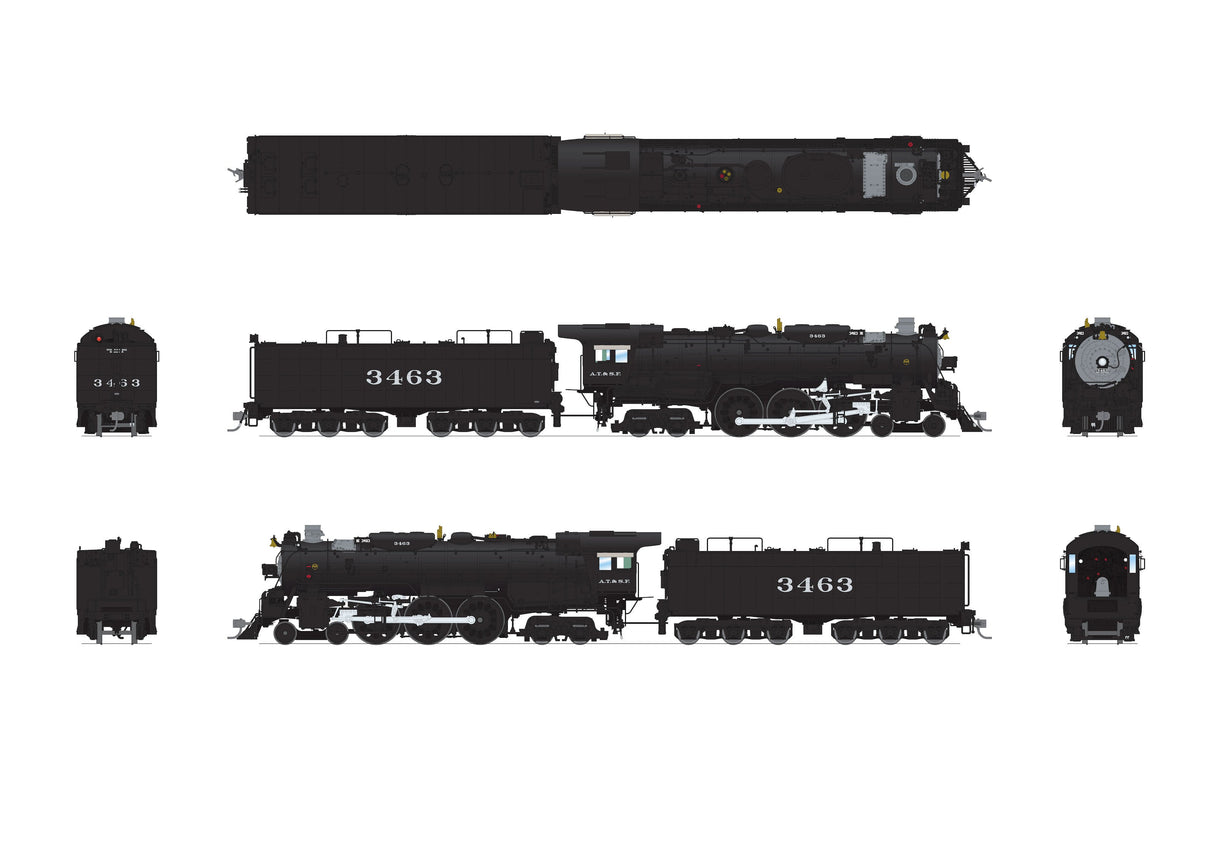PREORDER Broadway Limited Imports HO 8871 3460 Class 4-6-4 Steam Locomotive, Atchison Topeka & Santa Fe #3463 | 679.99