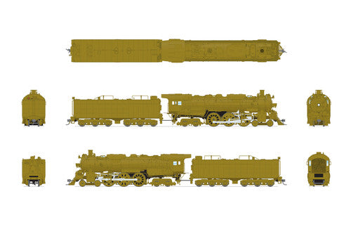 PREORDER Broadway Limited Imports HO 8878 3460 Class 4-6-4 Steam Locomotive, Unlettered "Painted Brass" | 679.99