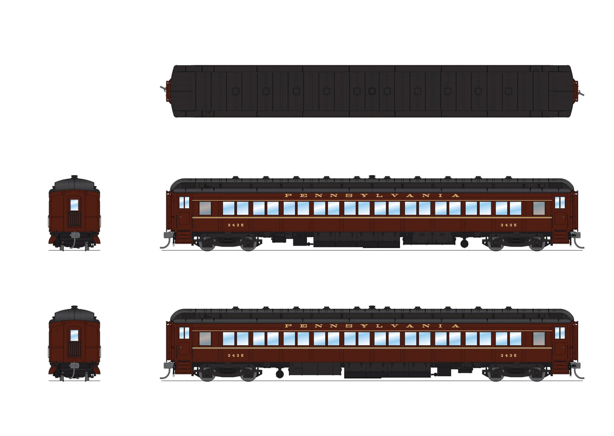 PREORDER Broadway Limited Imports HO 8966 5-Car Passenger Set PB70 Combine, RTR Pennsylvania Railroad #4792, 3435, 3609, 3724, 7509 "Ohio"