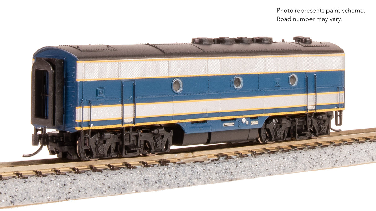 PREORDER Broadway Limited Imports N 9205 EMD F3 Diesel Locomotive A/B Set, Demonstrator (Blue & Aluminum) #754A1/754B1 (A-Unit Paragon4 Sound/DC/DCC Equipped)