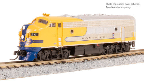 Broadway Limited Imports N 9243 EMD F7 Diesel Locomotive A/B Set, Atchison Topeka & Santa Fe (Yellow Warbonnet) #341/341A (A-Unit Paragon4 Sound/DC/DCC Equipped)