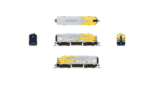 Broadway Limited Imports N 9243 EMD F7 Diesel Locomotive A/B Set, Atchison Topeka & Santa Fe (Yellow Warbonnet) #341/341A (A-Unit Paragon4 Sound/DC/DCC Equipped)