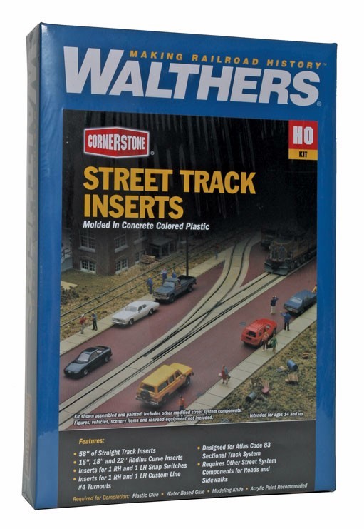 Walthers Cornerstone HO 933-3140 Street Track Insert Set Kit
