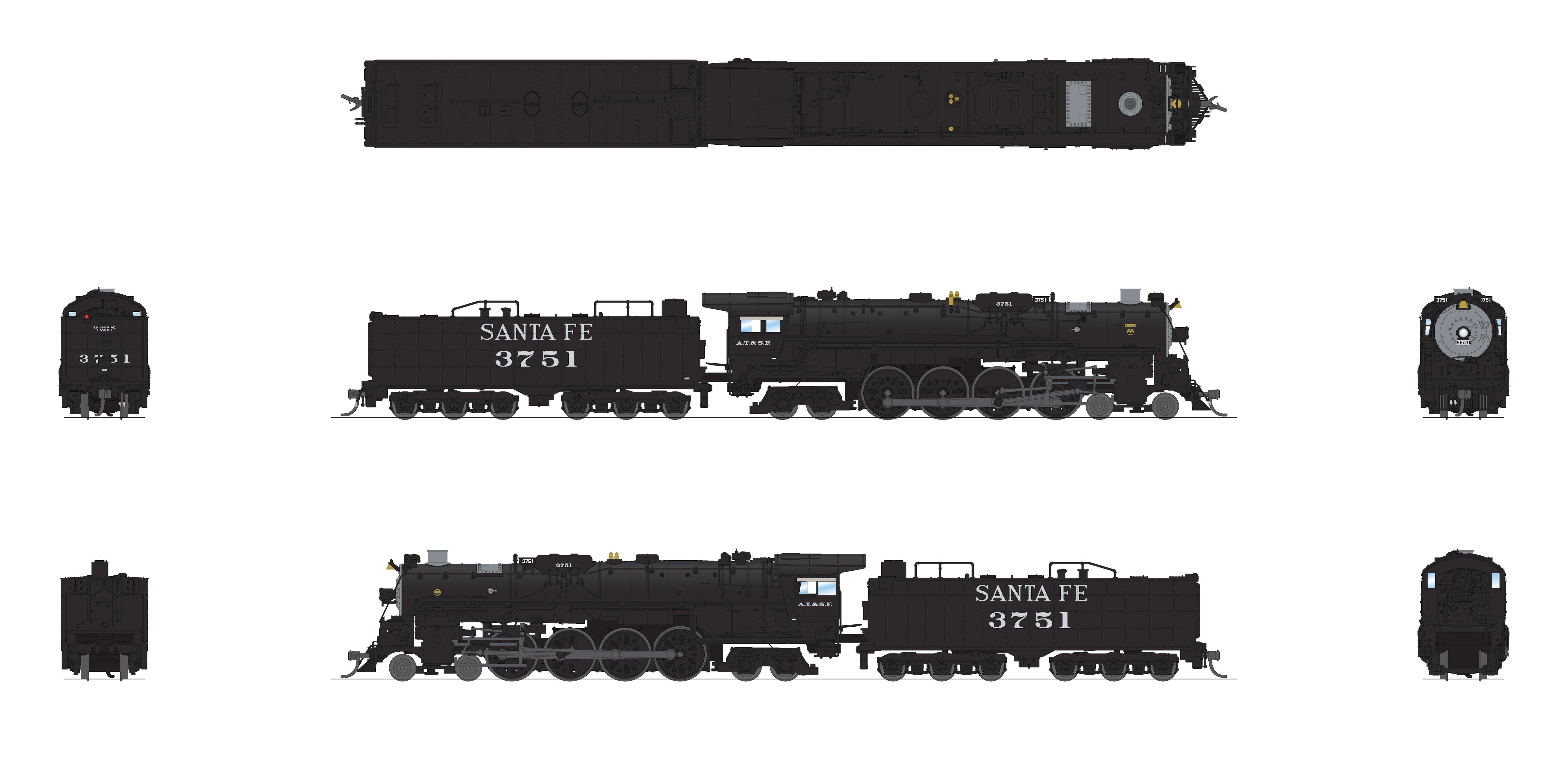 PREORDER Broadway Limited Imports N 9410 4-8-4 Class 3751 Steam