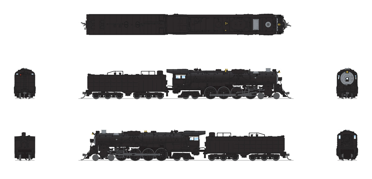PREORDER Broadway Limited Imports N 9406 4-8-4 Class 3751 Steam Locomotive with Smoke, Atchison Topeka & Santa Fe Unlettered (Paragon4 Sound/DC/DCC Equipped)