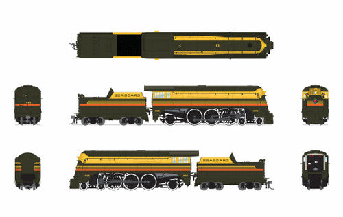 PREORDER Broadway Limited Imports HO 9552 Yellow Jacket 4-6-2 Class ES Steam Locomotive, Seaboard (Silver Meteor Fantasy Paint Scheme) #865 (Paragon4 Sound Equipped)