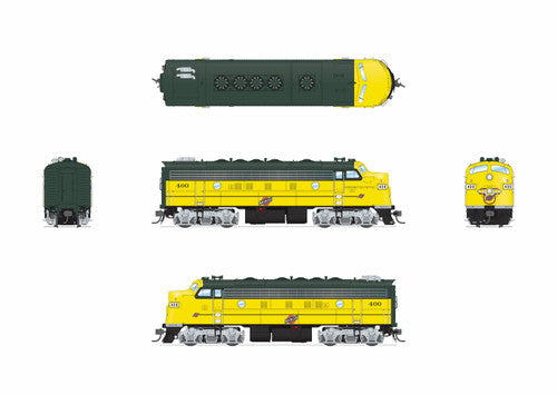 PREORDER Broadway Limited Imports HO 9694 EMD F7 A/B Diesel Locomotive, Chicago & North Western Executive Scheme #400/410 (Paragon4 DCC & Sound Equipped/Unpowered B Unit) | 365.49