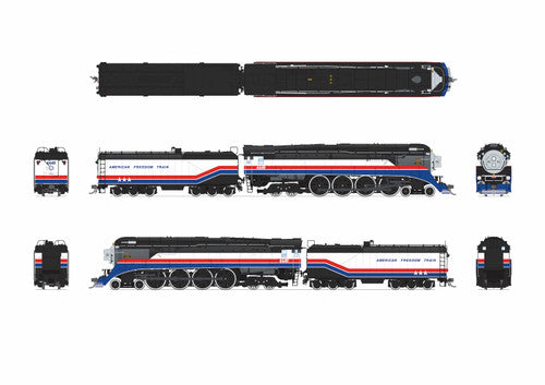 PREORDER Broadway Limited Imports HO 9841 GS-4 4-8-4 Steam Locomotive, Southern Pacific "1975 American Freedom Train" #4449 | 509.99