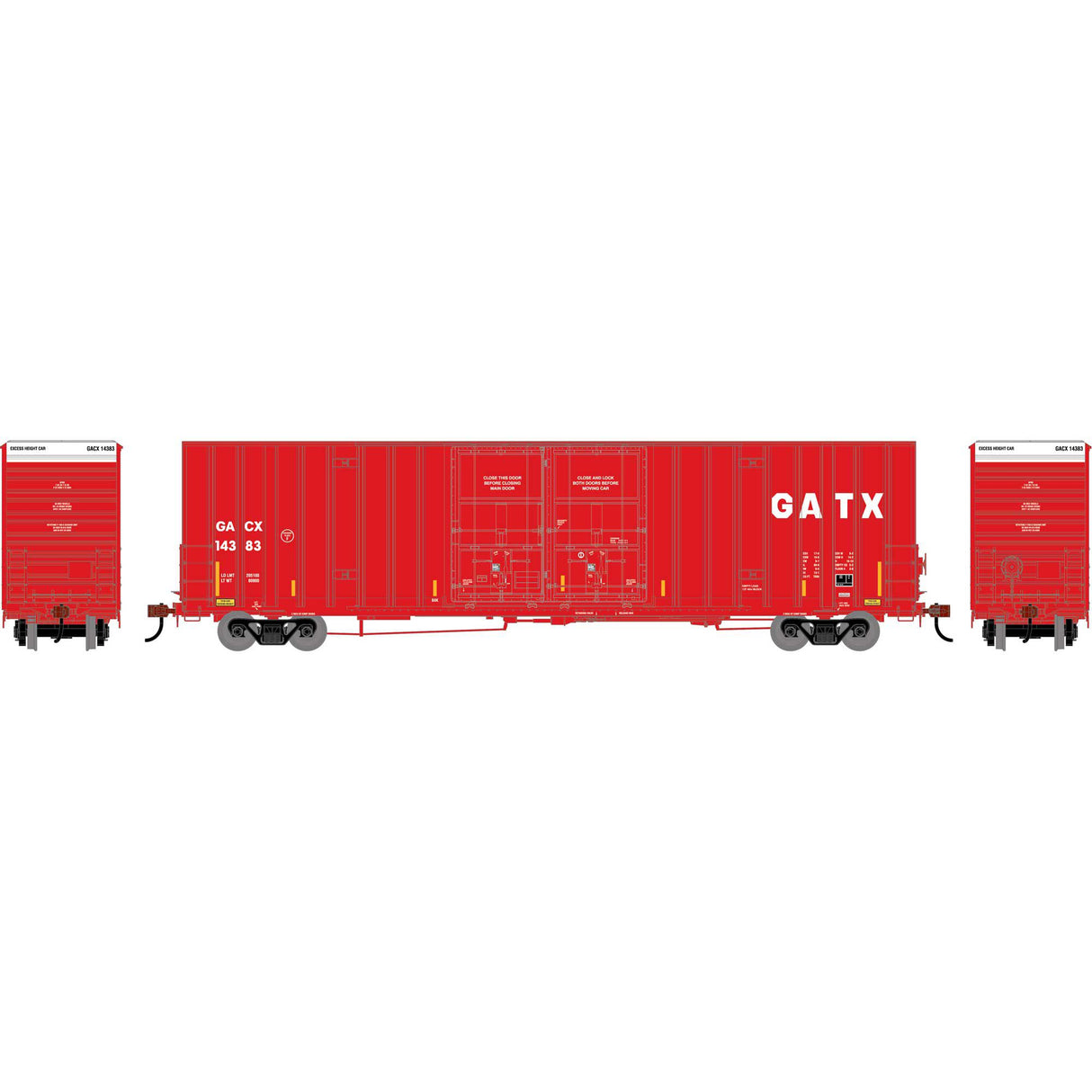 PREORDER Athearn HO 2288 60' Gunderson High Cube Double Door Box Car, General American #14383