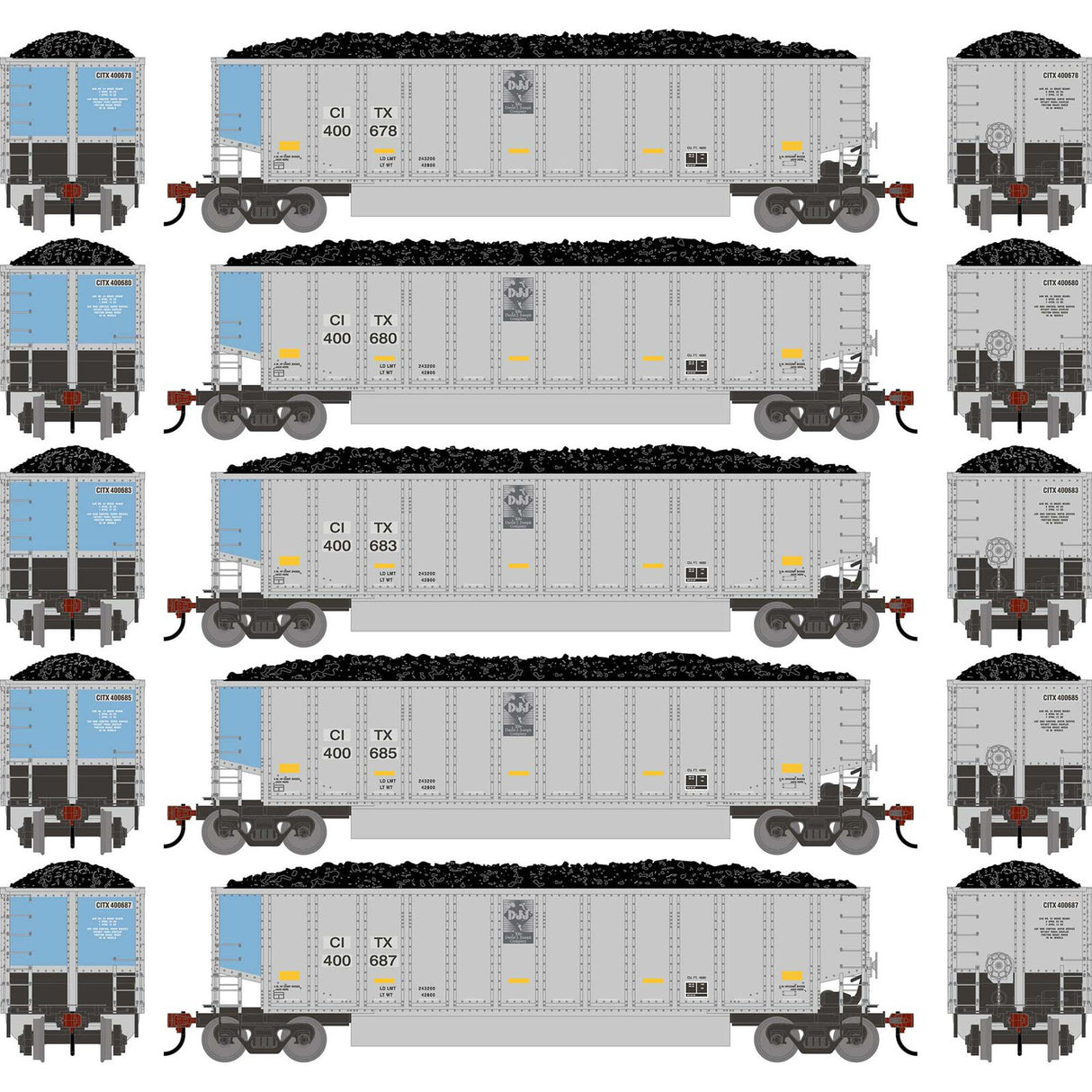 PREORDER Athearn HO 2902 Bethgon Coalporter with Coal Load, CIT Group Primed For Grime #400678/400680/400683/400685/400687 (5-Pack) | 274.49
