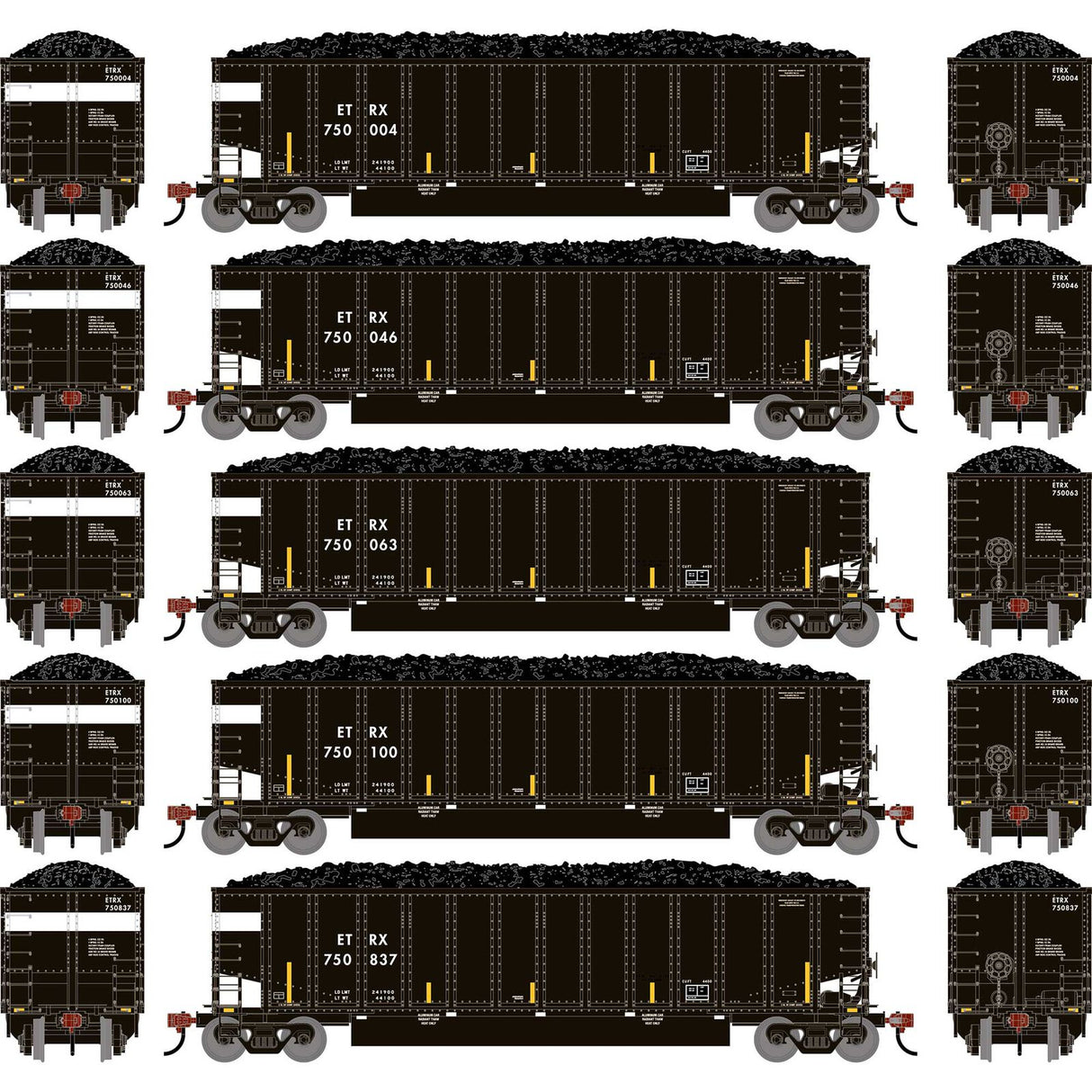 PREORDER Athearn HO 2908 Bethgon Coalporter with Coal Load, Entergy Corporation #750004/750046/750063/750100/750837 (5-Pack) | 251.99