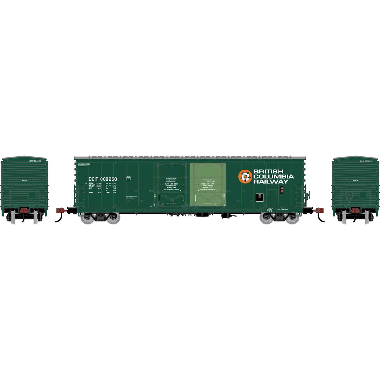 PREORDER Athearn HO ATH-3625  50' Evans Double Plug Door Box Car, BCIT #800250