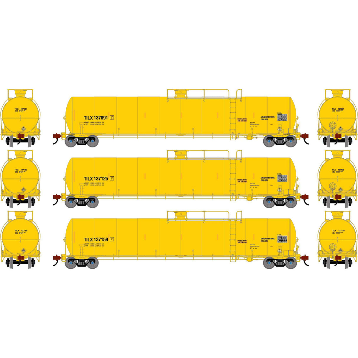PREORDER Athearn Genesis N ATHG-2886 GEN UTC 33K LPG Tank Car, TILX #137091/137125/137159 (3)