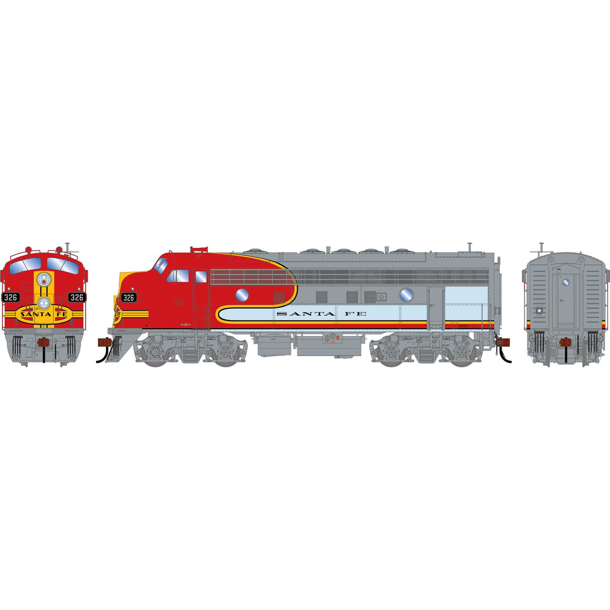 PREORDER Athearn Genesis HO ATHG-2950 GEN F7A Locomotive, ATSF 'Passenger' #326