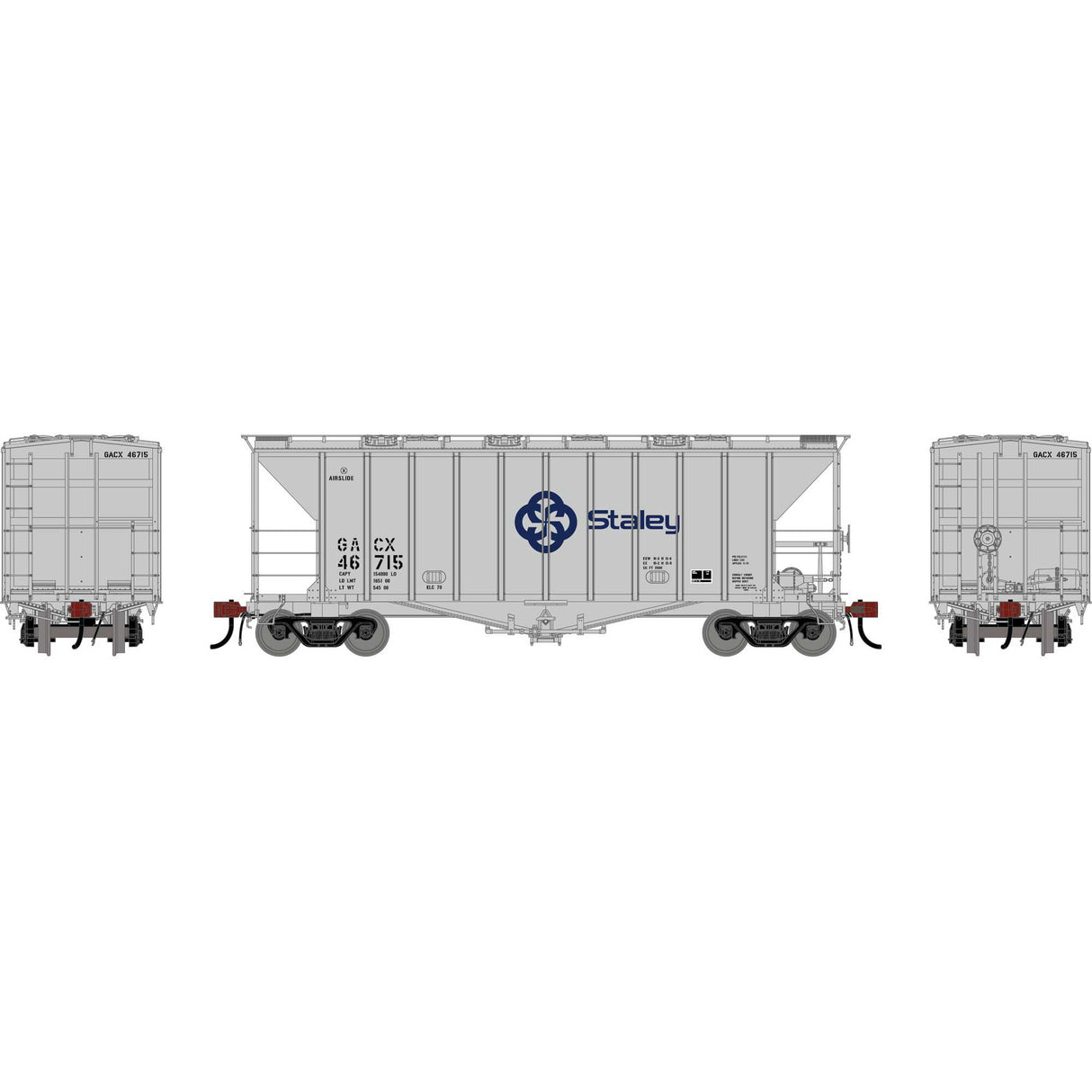 PREORDER Athearn Genesis HO ATHG-3171 GEN GATC 2600 Airslide Covered Hopper- Late, GACX 'Staley' #46715