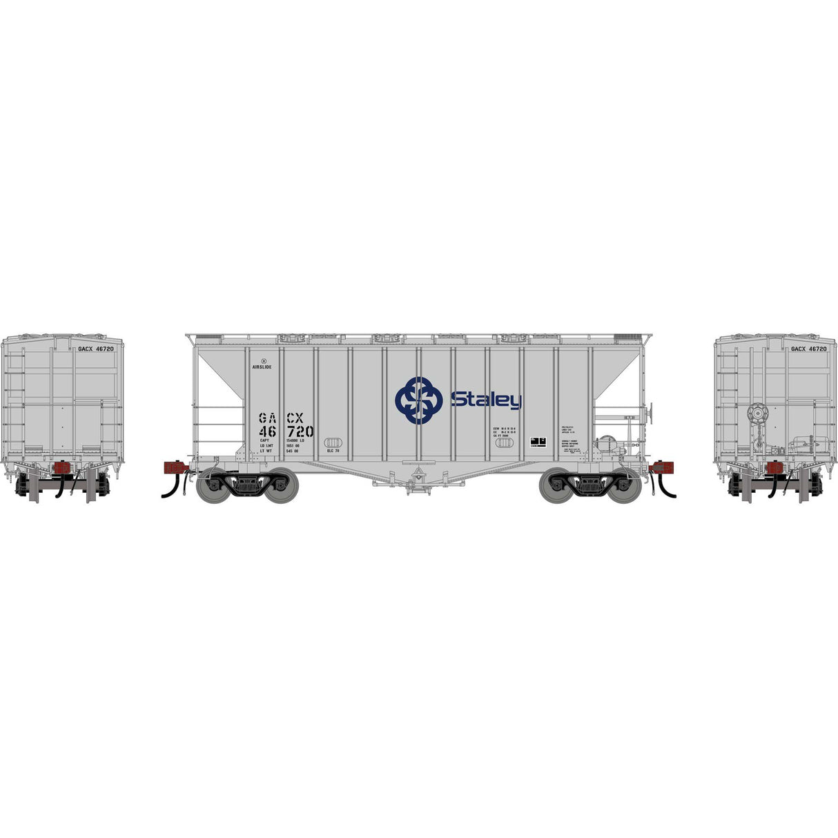 PREORDER Athearn Genesis HO ATHG-3173 GEN GATC 2600 Airslide Covered Hopper- Late, GACX 'Staley' #46720