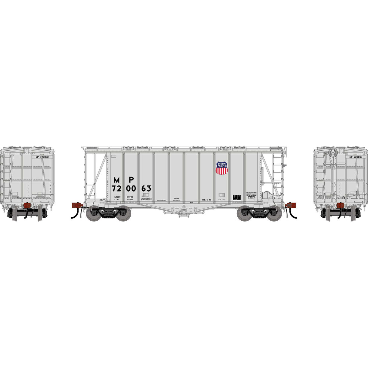 PREORDER Athearn Genesis HO ATHG-3187 GEN GATC 2600 Airslide Covered Hopper- Early, MP 'UP' #720063