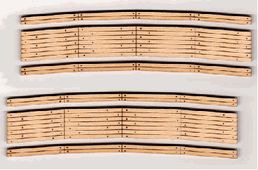 Blair Line HO 112 Laser-Cut 25"-27" Radius Curved Wood Grade Crossings (2 Sets)