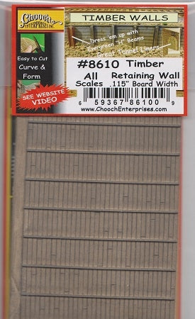 Chooch HO/O/N 8610 Flexible Timber Retaining Wall .115 Board Width, Medium