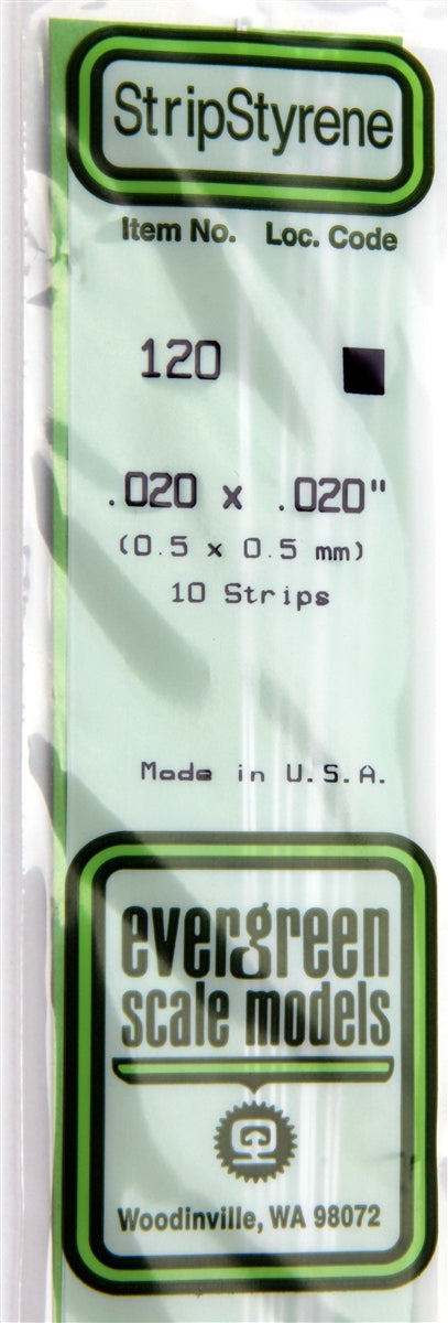 Evergreen Scale Models 120 Strip .020" x .020" (10)