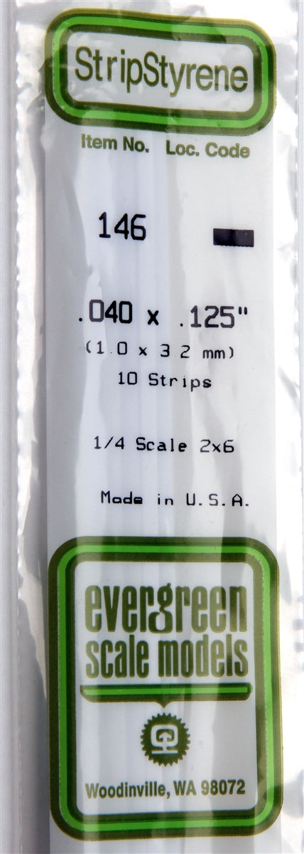 Evergreen Scale Models 146 Strip .040" x .125" (10)
