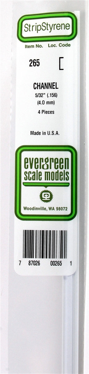 Evergreen Scale Models 265 Channel .156" (4)