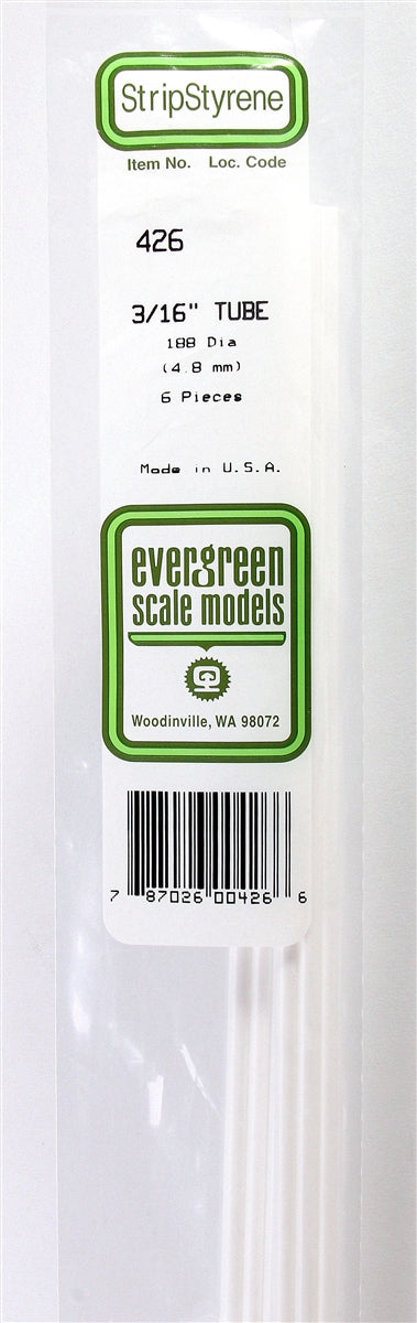 Evergreen Scale Models 426 .188" Round Tubing (6)