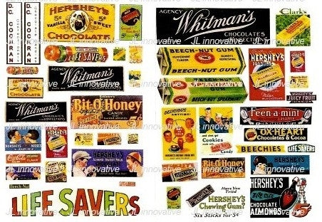 JL Innovative Design HO 266 1930s-1950s Vintage Candy Signs (45)