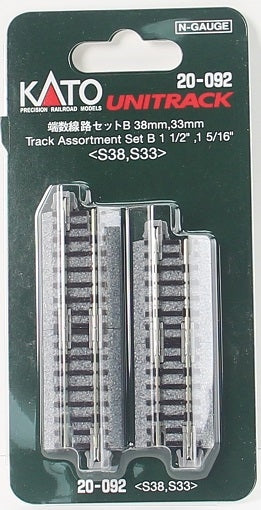 Kato N 20092 Unitrack Track Assortment Set B, 1-1/2" to 1-5/16" (38mm)