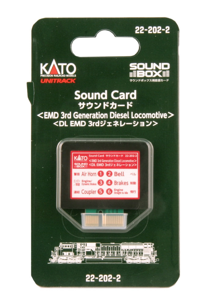 Kato HO/N 22202-2 Soundbox Sound Card, 3rd Generation EMD Diesel Sound Files (Card Fits Soundbox KAT-22101-1)