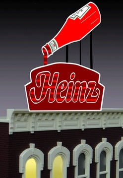 Miller Engineering HO/O 1081 Large Heinz Ketchup Billboard, Animated Neon Style Sign Kit