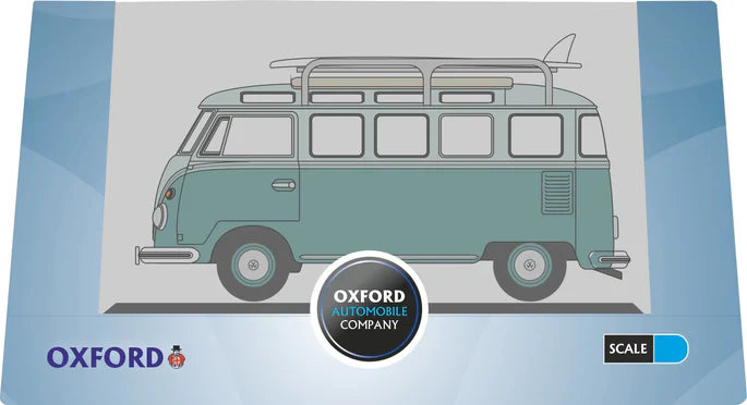 Oxford Diecast N NVWS005 Volkswagen T1 Samba Bus, Turquoise Blue/White