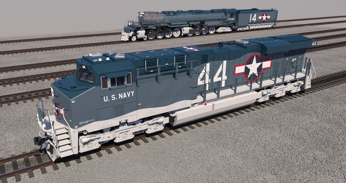 Broadway Limited Imports HO 9874 GE ES44AC Diesel Locomotive with Smoke, US Navy #44 (Paragon4 Sound & DCC Equipped)