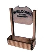 Osborn Model Kits N 3021 Welcome Sign with Flower Box Laser-Cut Wood Kit (2 Signboards)